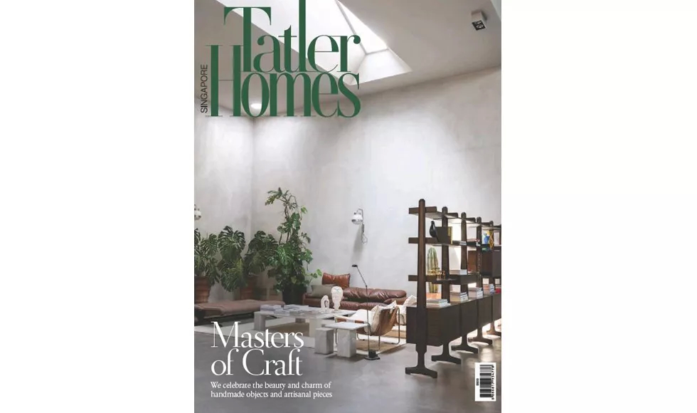 Press clipping: The cover of Tatler Homes magazine, featuring a minimalist living space with Masters of Craft.