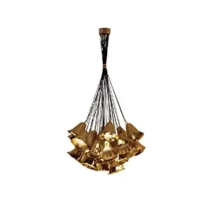 Elegant Gia Chandelier with a sculptural floral design in golden and black tones.