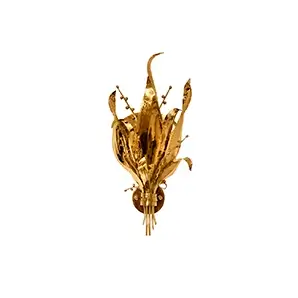 Elegant Botanica Sconce with a sculptural design in the form of an elegant arrangement of golden leaves and stems.