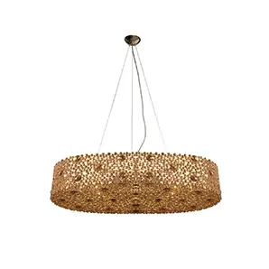 Elegant Eternity Oval Chandelier with a bronze-toned oval frame adorned with numerous bronze glass details, suspended by thin cables from a round bronze-toned ceiling mount.