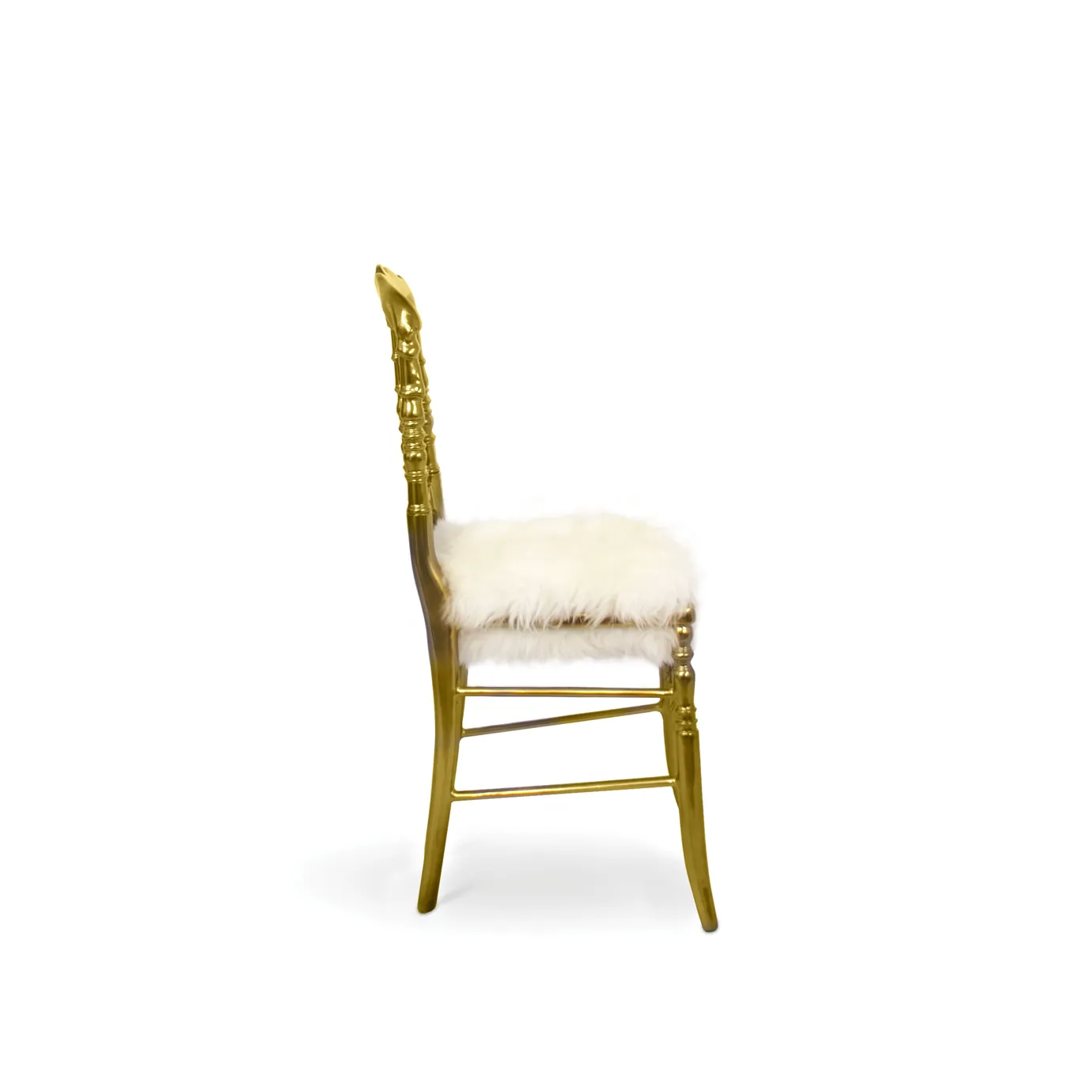 Chic fur chair with a plush texture, modern design, and elegant frame for a sophisticated touch.