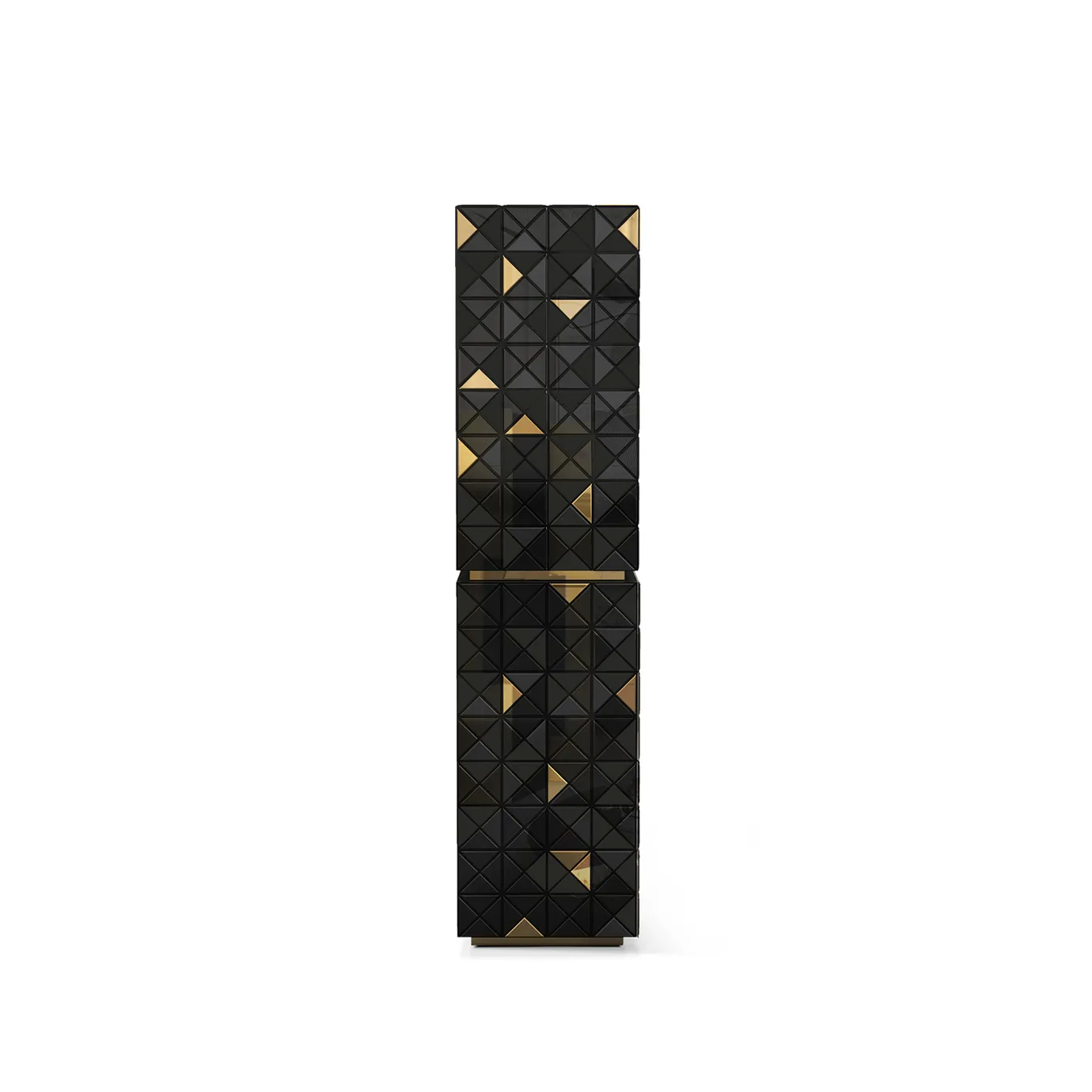 Side angle view showing the cabinet's depth and shimmering pixel-like texture.