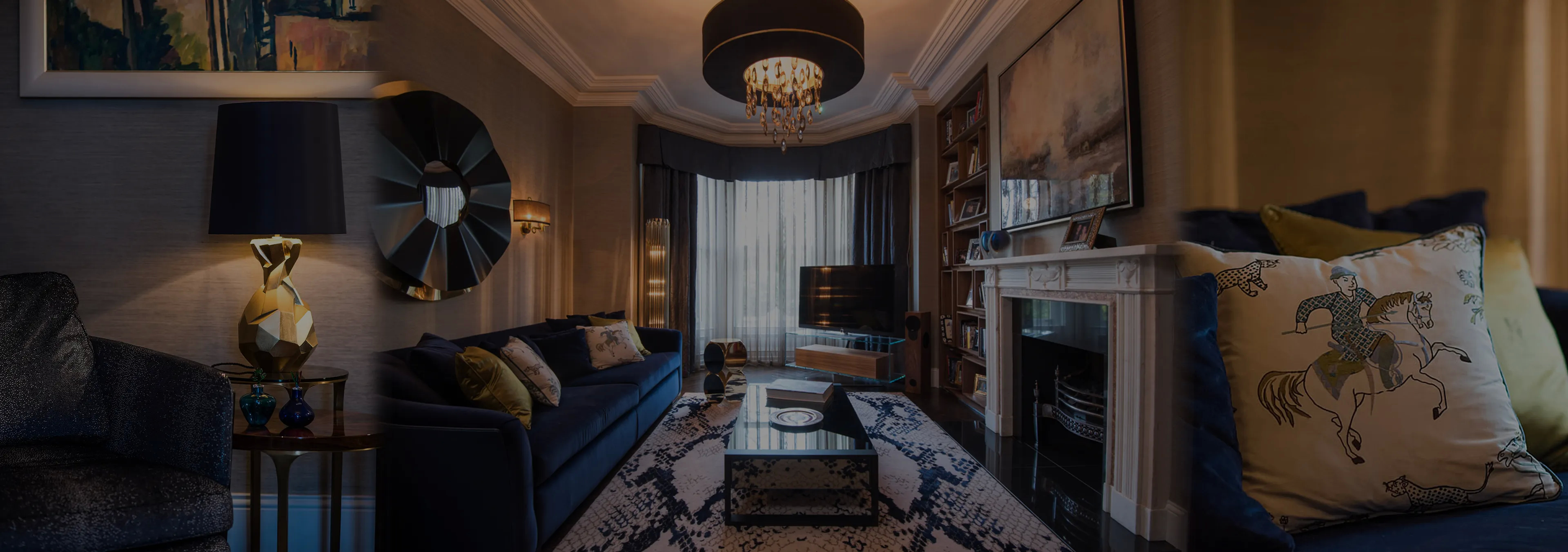 Labor of Love: Two Naomi chairs with golden velvet upholstery and black legs, with a decorative glass vase.