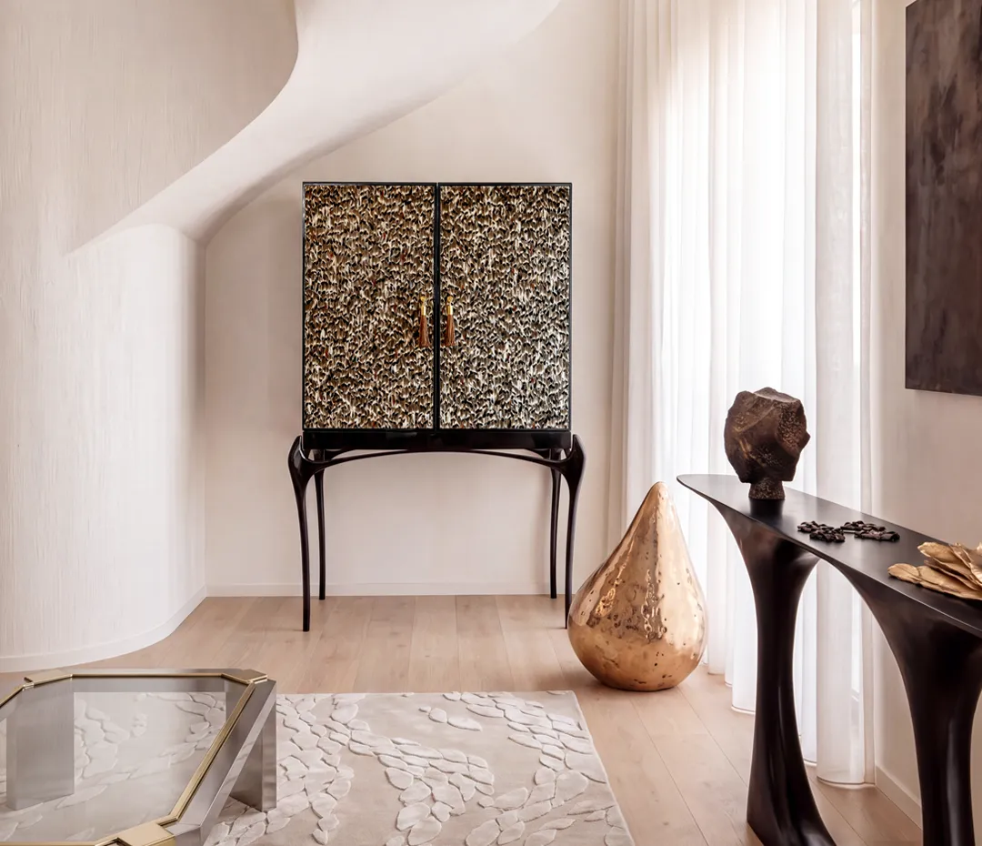 Temptation cabinet in a sculptural Middle Eastern interior