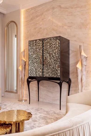 Temptation cabinet open in an interior
