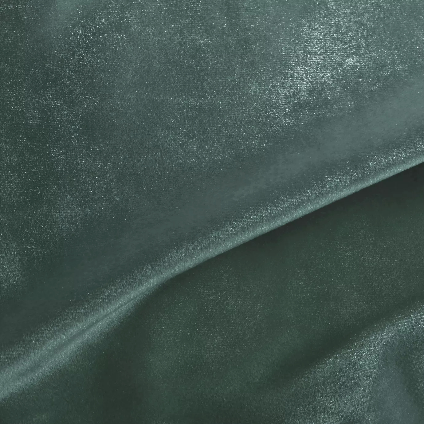 Elegant close-up of a Silky Velvet 409 fabric swatch in a luminous and soft aqua green tone, showcasing its smooth texture and the delicate folds that highlight its refreshing and silky sheen.