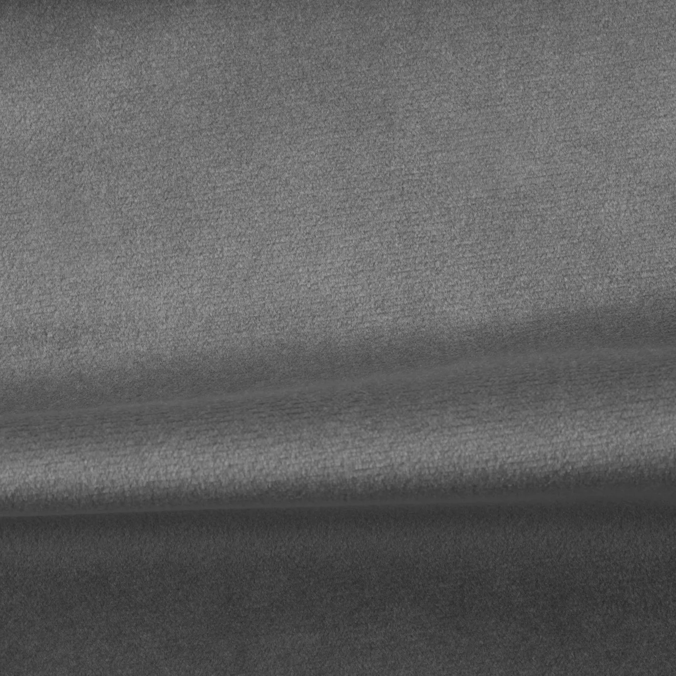 Soft and elegant close-up of a Venice Velvet 27 fabric swatch in a medium and sophisticated gray tone, showcasing its velvety texture and a delicate sheen that gives it a feeling of comfort and timeless elegance.