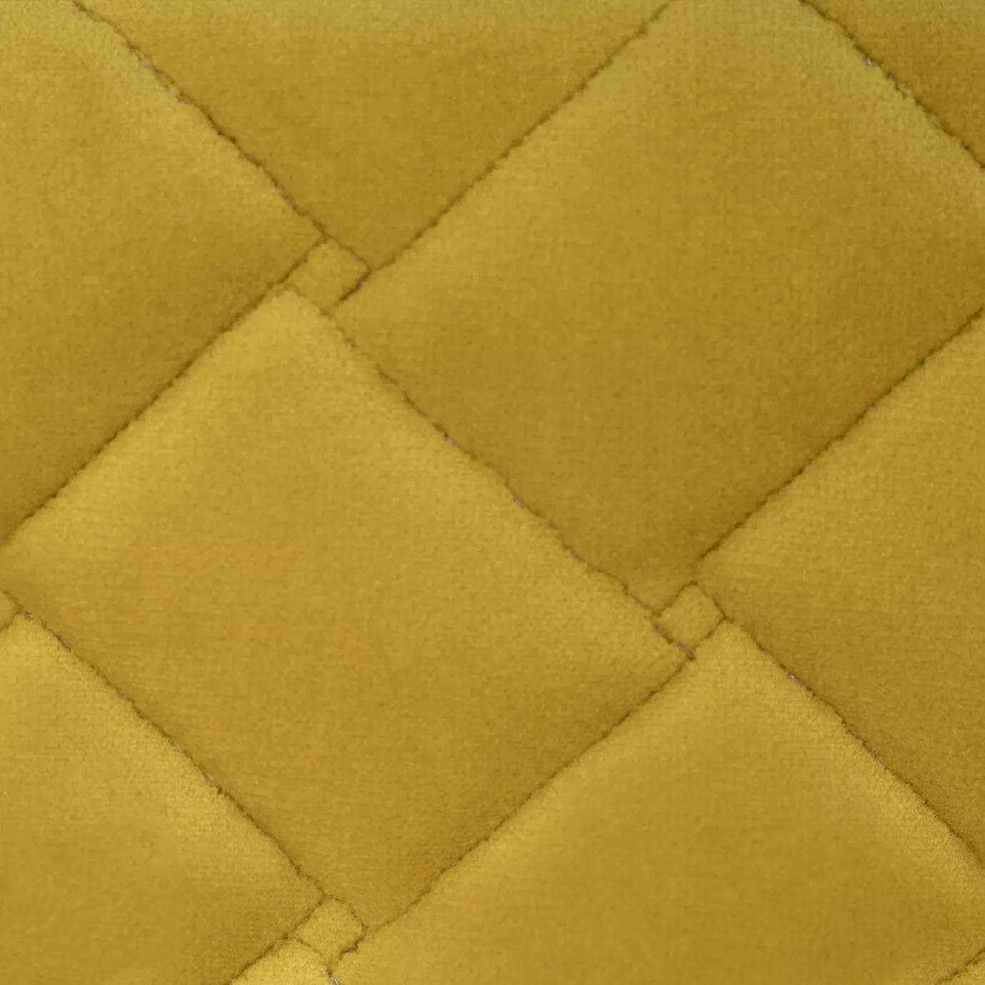 Elegant close-up of the Cloud Velvet Pure Yellow fabric with a soft texture and diamond-quilted pattern in pure yellow color.