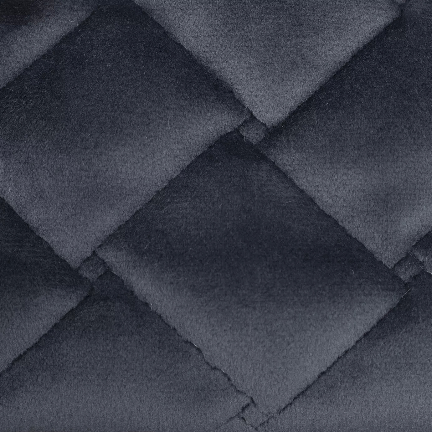 Elegant close-up of the Cloud Velvet Steel Gray fabric with a soft texture and diamond-quilted pattern in steel gray color.