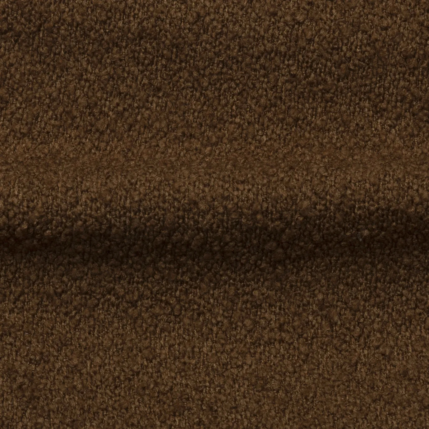 Soft Brick Iconic Boucle fabric with a textured, looped surface in a warm, earthy reddish-brown tone.