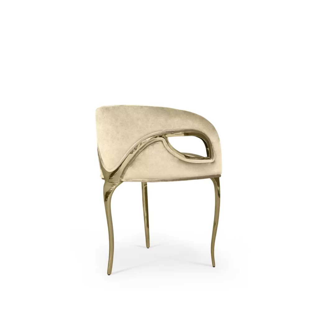 Chandra luxury dining chair low back designer iconic design - brass y back chair