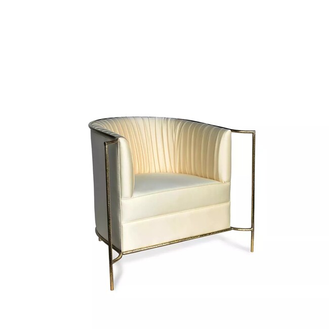 Desire Chair: with a cream upholstery, this chair features a luxurious metal frame.
