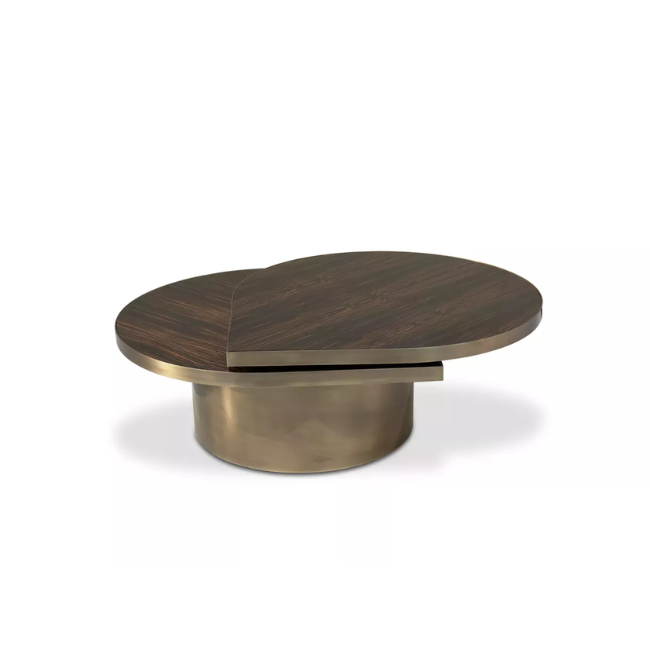koket tears cocktail table - aged brass with wood veneer top - high point market fall 2025