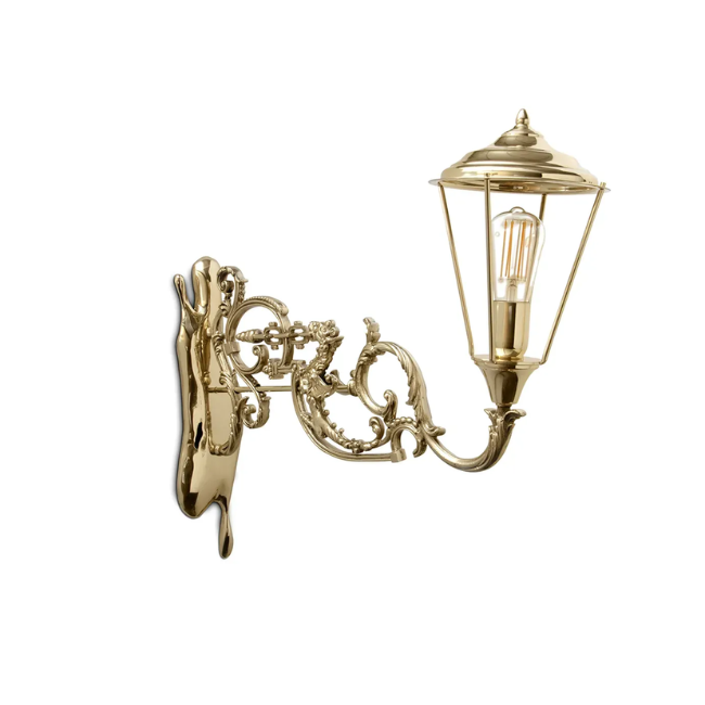 Lumiere Wall Lamp by Boca do Lobo, an antique brass sconce with sculptural artistry and vintage charm.
