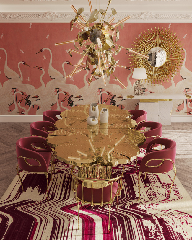 Interior scene with KOKET statement pieces in bold tones