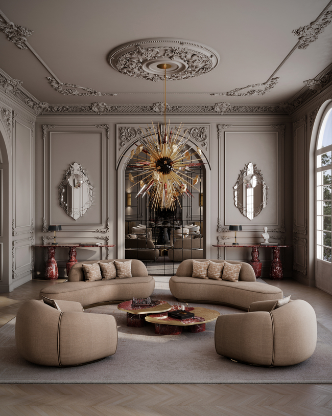 Outburst Chandelier – sculptural lighting in a luxury home setting