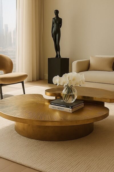 myth coffee table metal couture design dubai interiors