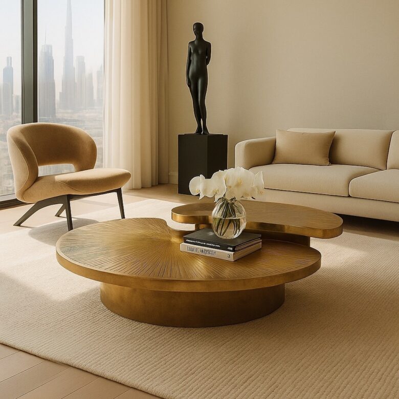 myth coffee table metal couture design dubai interiors