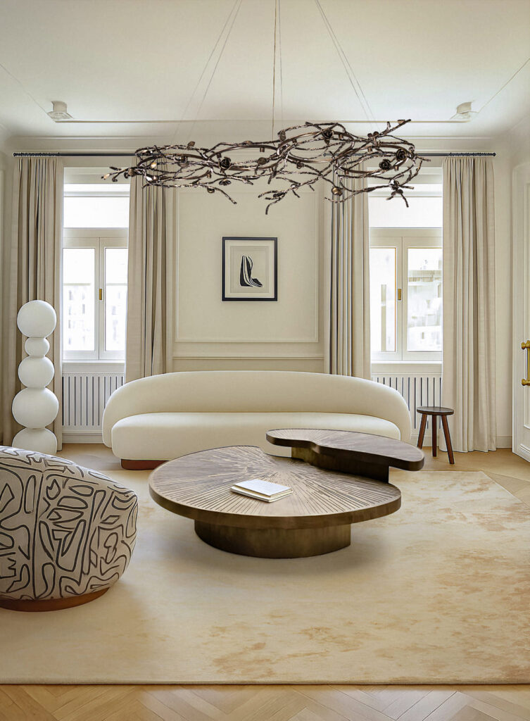 rose oval chandelier by koket luxury nature inspired lighting sandcast brass portugal craftsmanship