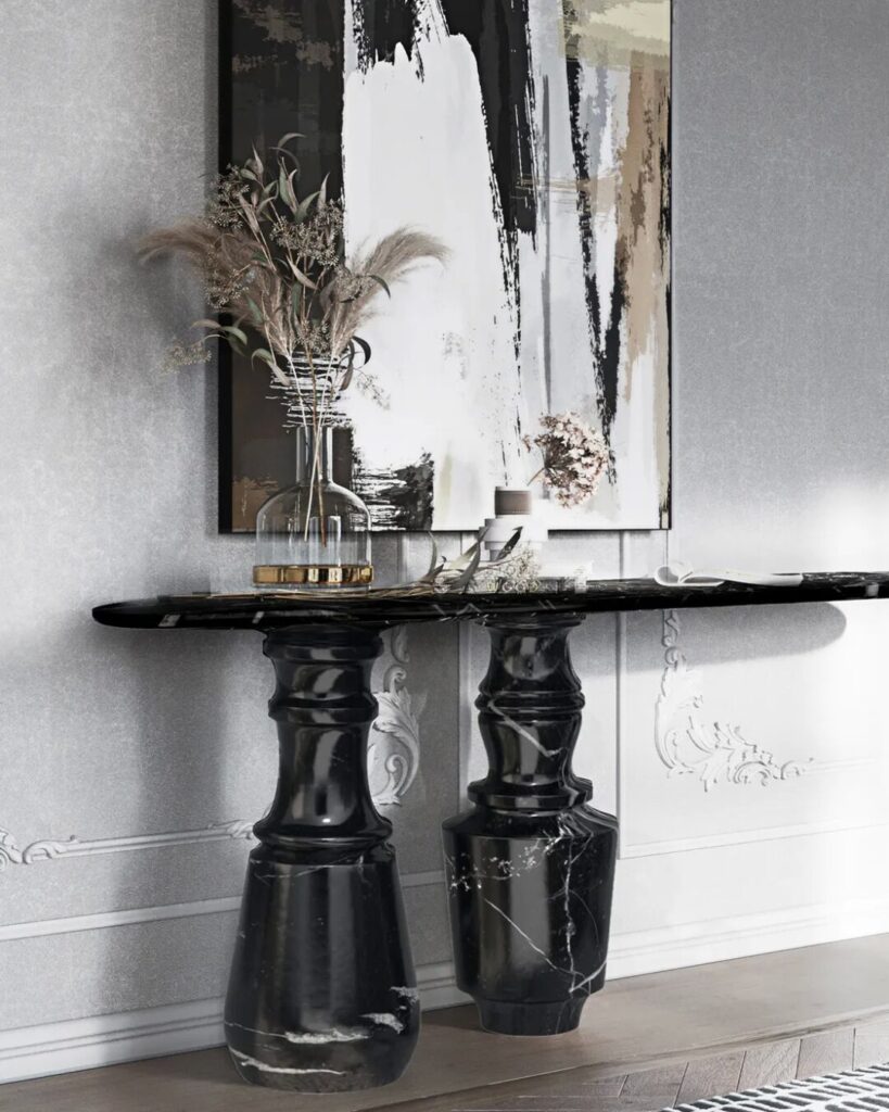 Pietra Nero Marquina Console 