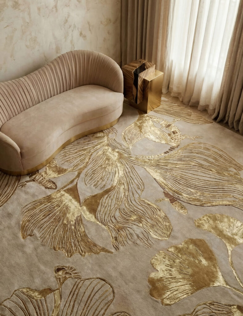 flora luxury wool and bamboo silk rug by koket