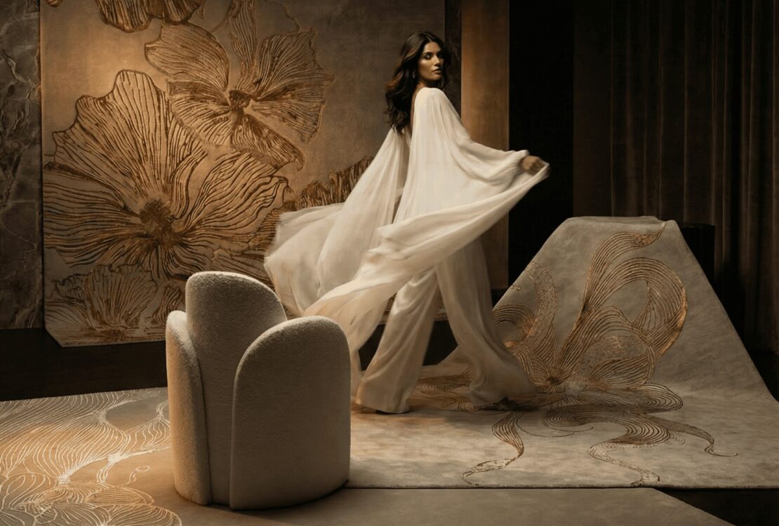 koket soft pleasures collection luxury nature inspired botanical customizable rugs