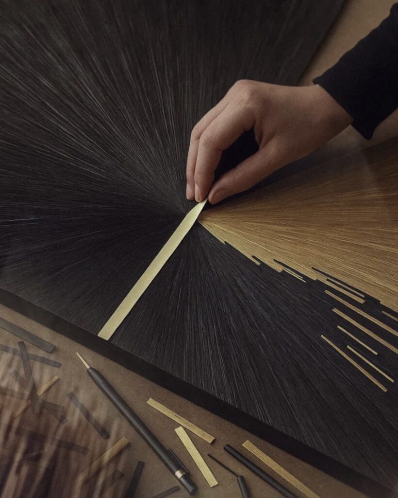 Luxury furniture design using straw material and handcrafted detail