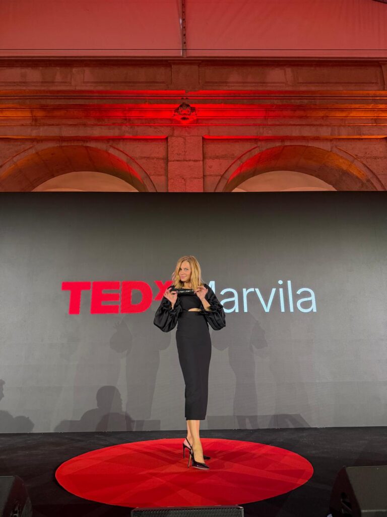 Janet Morais on the stage for TEDx Marvila 2026 in Lisbon Portugal for What Is Love? event - Love Happens talk