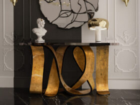 KOKET Ribbon Console Table Broken Gold Leaf - The Story Behind the Design
