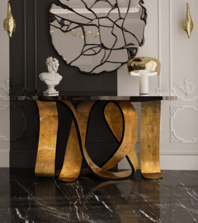 KOKET Ribbon Console Table Broken Gold Leaf - The Story Behind the Design