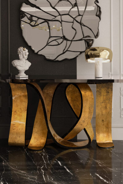 KOKET Ribbon Console Table Broken Gold Leaf - The Story Behind the Design