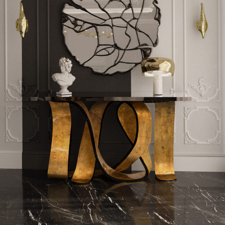 KOKET Ribbon Console Table Broken Gold Leaf - The Story Behind the Design