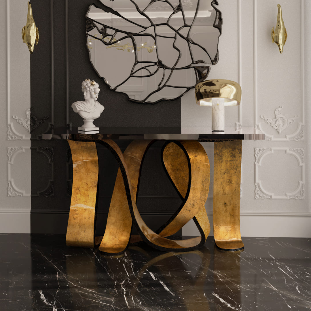 KOKET Ribbon Console Table Broken Gold Leaf - The Story Behind the Design