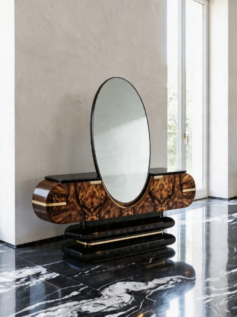 elsa mirror console table by koket art deco