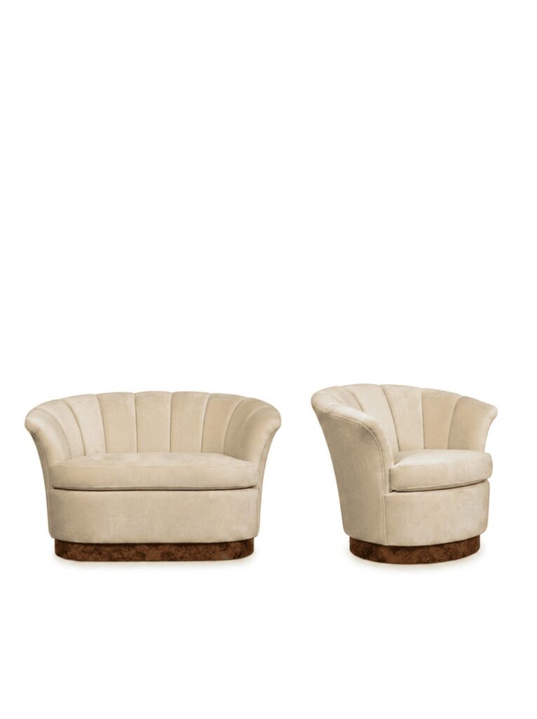 besame chair with burl wood base koket