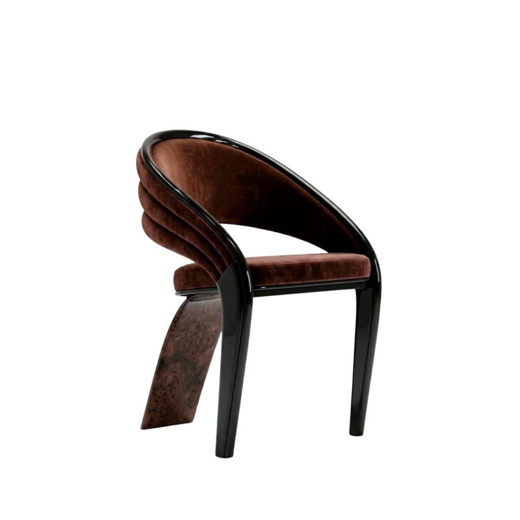 yvette dining chair koket curved back neo art deco interior decor