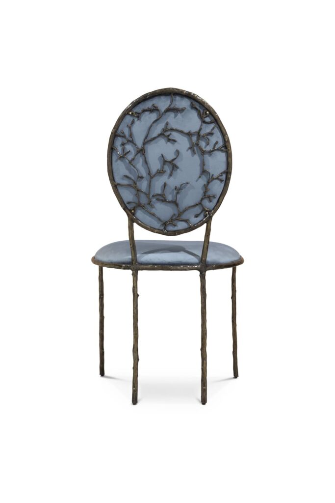 enchanted dining chair light blue fabric