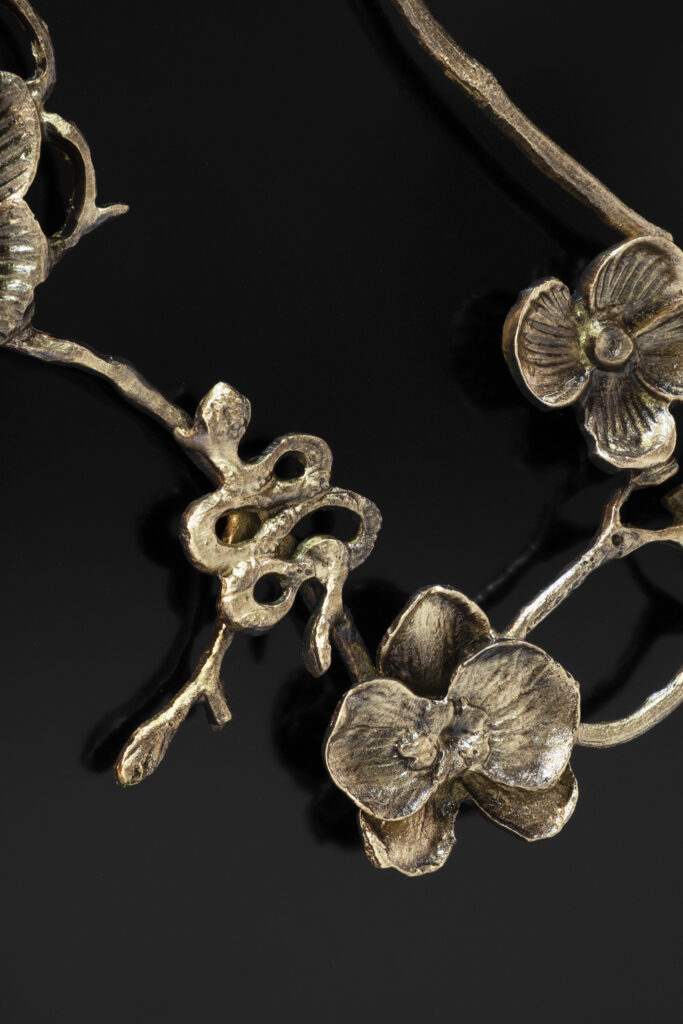 spellbound flower furniture detail black and brass